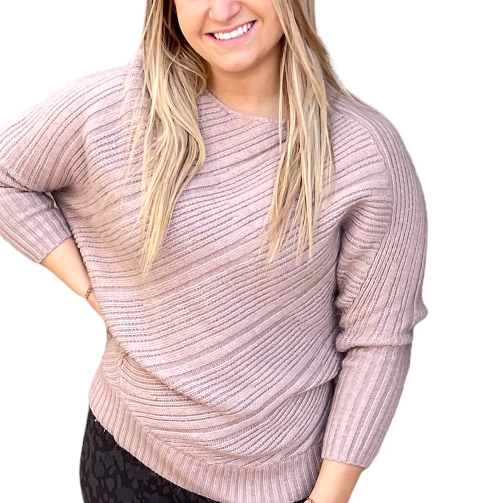 Jennifer Lopez Dolman Sleeve Sweater Mauve Size Small